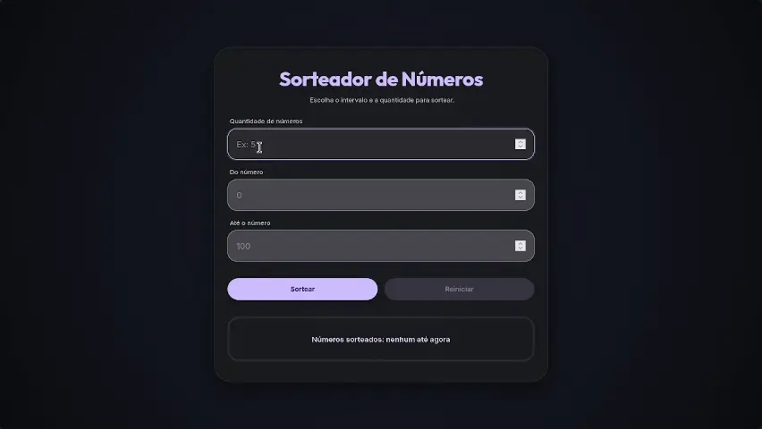Sorteador de Números - Alura